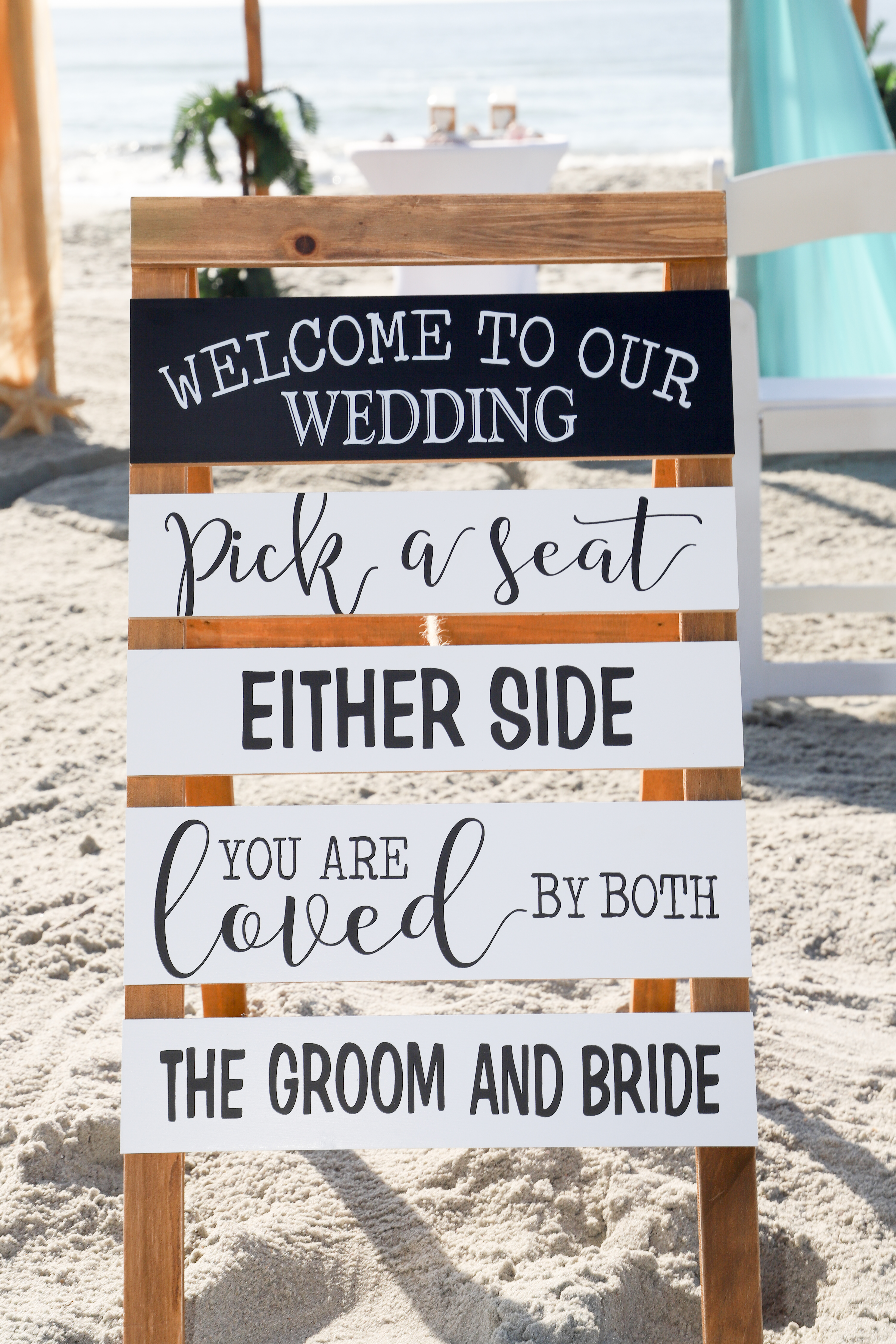 Pick A Seat Not A Side Wedding Sign Modern Script #MSC